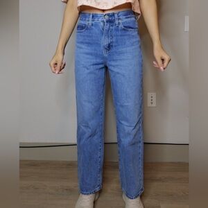Uniqlo Jeans High Rise Straight Leg Blue Denim